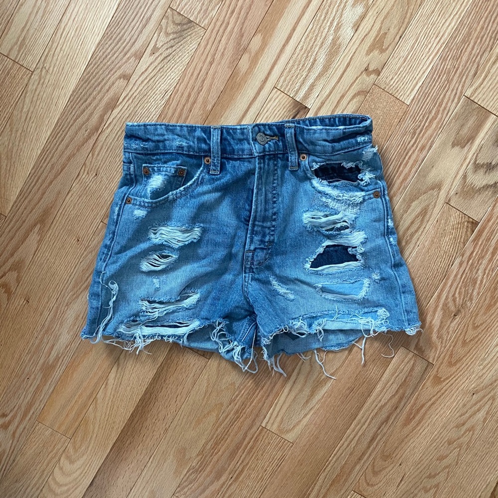 Lucky Brand ripped jean shorts high rise